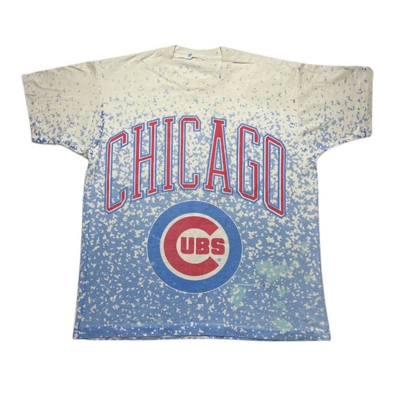 vintage 90’s Chicago Cubs All Over Print T Shirt 1992 Double Sided Single Stitch - Picture 1 of 9